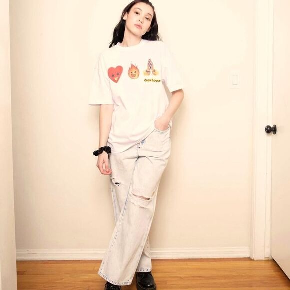 drewhouse white Drewmoji short sleeve T-shirt M - NWT - Picture 1 of 5
